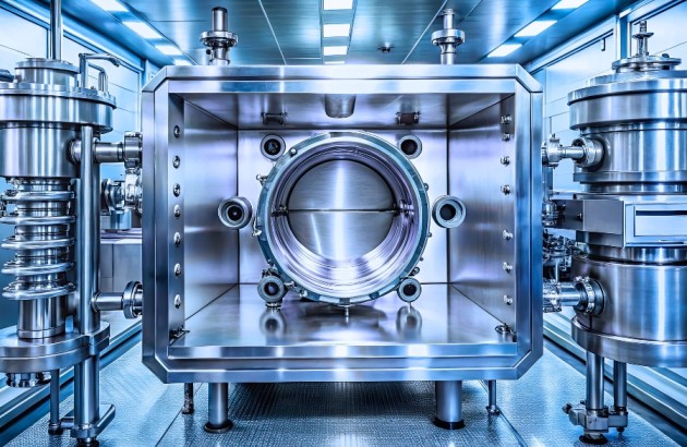 Halbleiterindustrie-Vakuumkammer im Magnetron-Sputter-System, Technologie, Halbleiter, Fertigung, Industrie, Ausrüstung